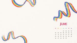 Aesthetic Lgbt Rainbow June Calendar Wallpaper