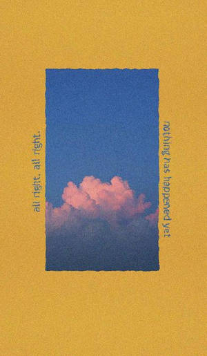 Aesthetic Love Clouds Mustard Border Wallpaper