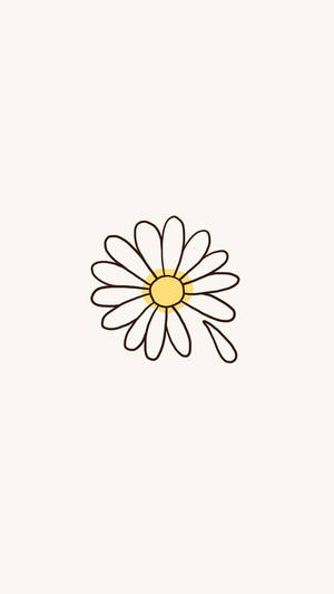 Aesthetic Minimalist Daisy Art Wallpaper