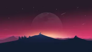 Aesthetic Minimalist Desert Sky With Stars Laptop Wallpaper