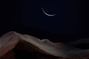 Aesthetic Moon Night Landscape Wallpaper