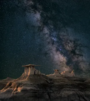 Aesthetic Mountain Andromeda Galaxy Wallpaper