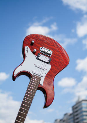 Aesthetic Music Red Electric Guitar Wallpaper