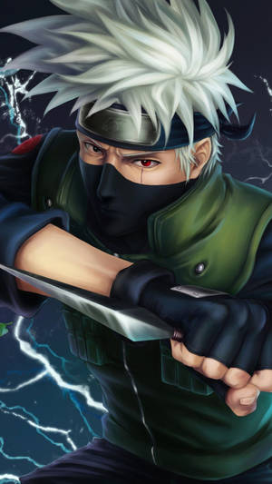 Aesthetic Naruto Character Hatake Kakashi Digital Painting Wallpaper