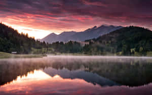 Aesthetic Nature With A Vast Lake Wallpaper