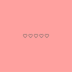 Aesthetic Peach Pink Five Hearts Wallpaper
