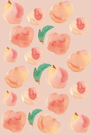 Aesthetic Peach Pink Fruits Wallpaper