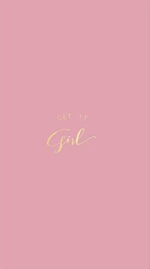 Aesthetic Peach Pink Get It Girl Wallpaper