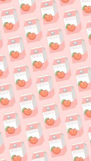 Aesthetic Peach Pink Juice Boxes Wallpaper