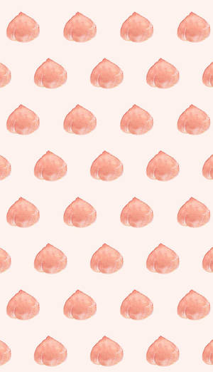 Aesthetic Peach Pink White Background Fruits Wallpaper