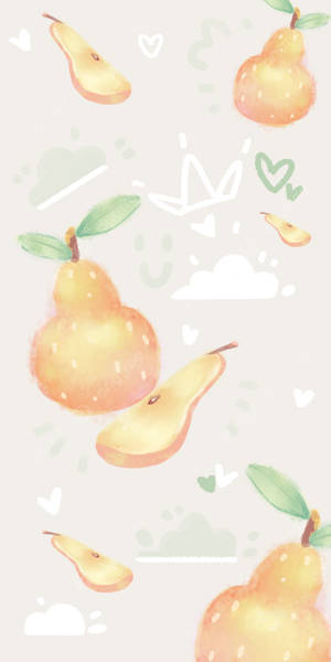 Aesthetic Pear Illustration Wallpaper