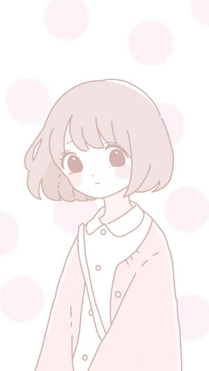 Aesthetic Pink Anime Girl Short Hair Wallpaper