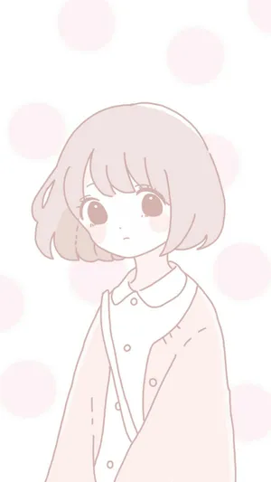 Aesthetic Pink Anime Girl Short Hair Wallpaper