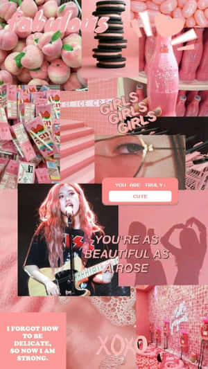 Aesthetic Pink Collage Blackpink Rose Wallpaper
