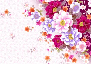 Aesthetic Pink Floral Design Wallpaper
