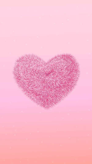 Aesthetic Pink Iphone Fluffy Heart Wallpaper