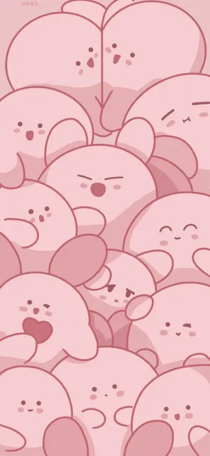 Aesthetic Pink Kawaii Kirby Wallpaper