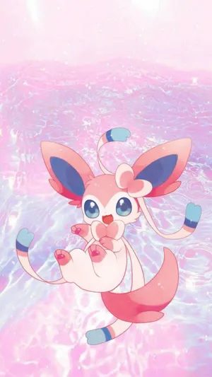 Aesthetic Pink Sylveon Phone Wallpaper