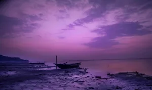 Aesthetic Purple Beach Skies Wallpaper