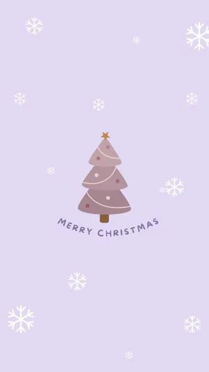 Aesthetic Purple Christmas Greeting Wallpaper
