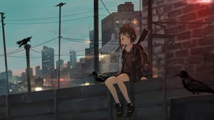 Aesthetic Sad Anime Girl Blac Crows Wallpaper
