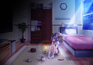 Aesthetic Sad Anime Girl Cute Room Wallpaper