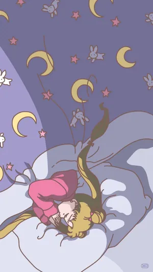 Aesthetic Sailor Moon Sleeping Wallpaper