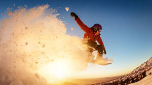 Aesthetic Shot Ski Jumping Wallpaper