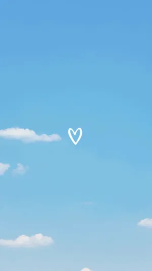 Aesthetic Sky Blue Heart Wallpaper