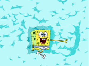 Aesthetic Spongebob Blue Bubbles Laptop Wallpaper