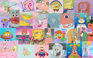 Aesthetic Spongebob Collage Laptop Wallpaper