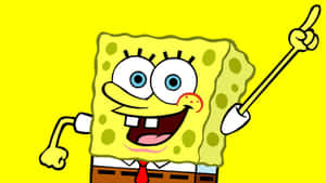 Aesthetic Spongebob Pointing Up Laptop Wallpaper