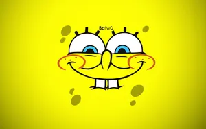 Aesthetic Spongebob Staring Down Laptop Wallpaper