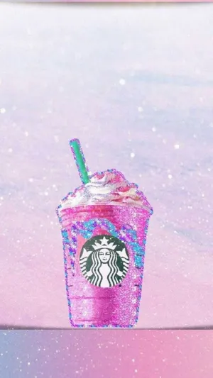 Aesthetic Starbucks Creamy Unicorn Frappuccino Drink Wallpaper