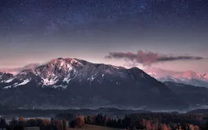 Aesthetic Starry Mountain Tumblr Laptop Wallpaper