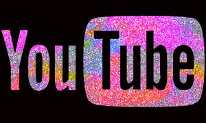 Aesthetic Youtube Colourful Glitter Logo Wallpaper