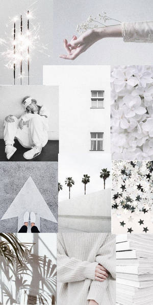 Aesthetically Pleasing Gray And White Collage Wallpaper