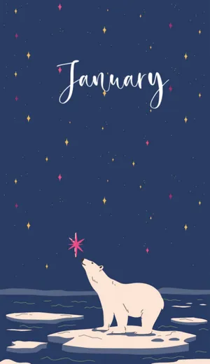 Aesthetically Pleasing January Calendar Wallpaper On A Phone Wallpaper