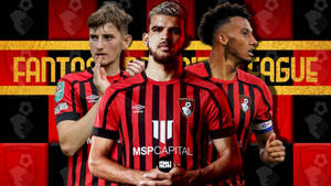 Afc Bournemouth Poster With Three Players Wallpaper