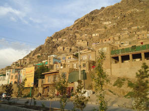 Afghanistan Kabul Hillside Houses Wallpaper