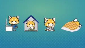 Aggretsuko Daily Activities Art Wallpaper