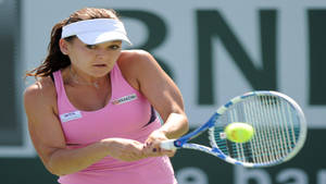 Agnieszka Radwanska Difficult Double-handed Stroke Wallpaper