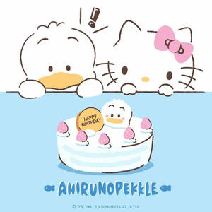 Ahiru No Pekkle And Hello Kitty Wallpaper