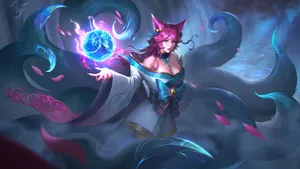 Ahri Using Magic Wallpaper