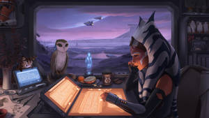 Ahsoka Tano Drafting A Plan Wallpaper