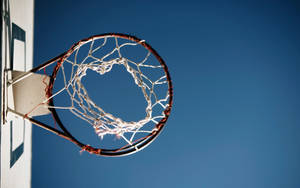 Aim High And Sink It - Red Basketball Ring Wallpaper