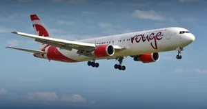 Air Canada Rouge Airplane In Flight Wallpaper