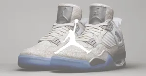 Air Jordan 4 Laser On Feet Edition Wallpaper