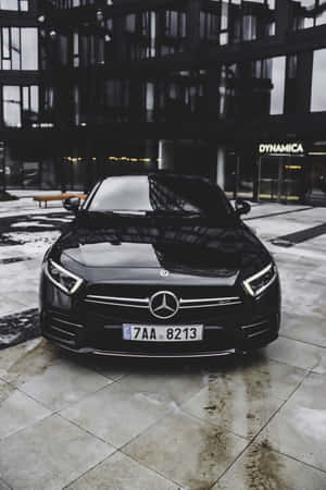 Air Of Luxury: A Stylish Mercedes-benz In Jet Black Wallpaper