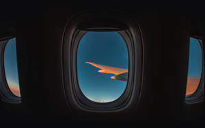 Airplane Window Travel Teal Aesthetic Sky Wallpaper